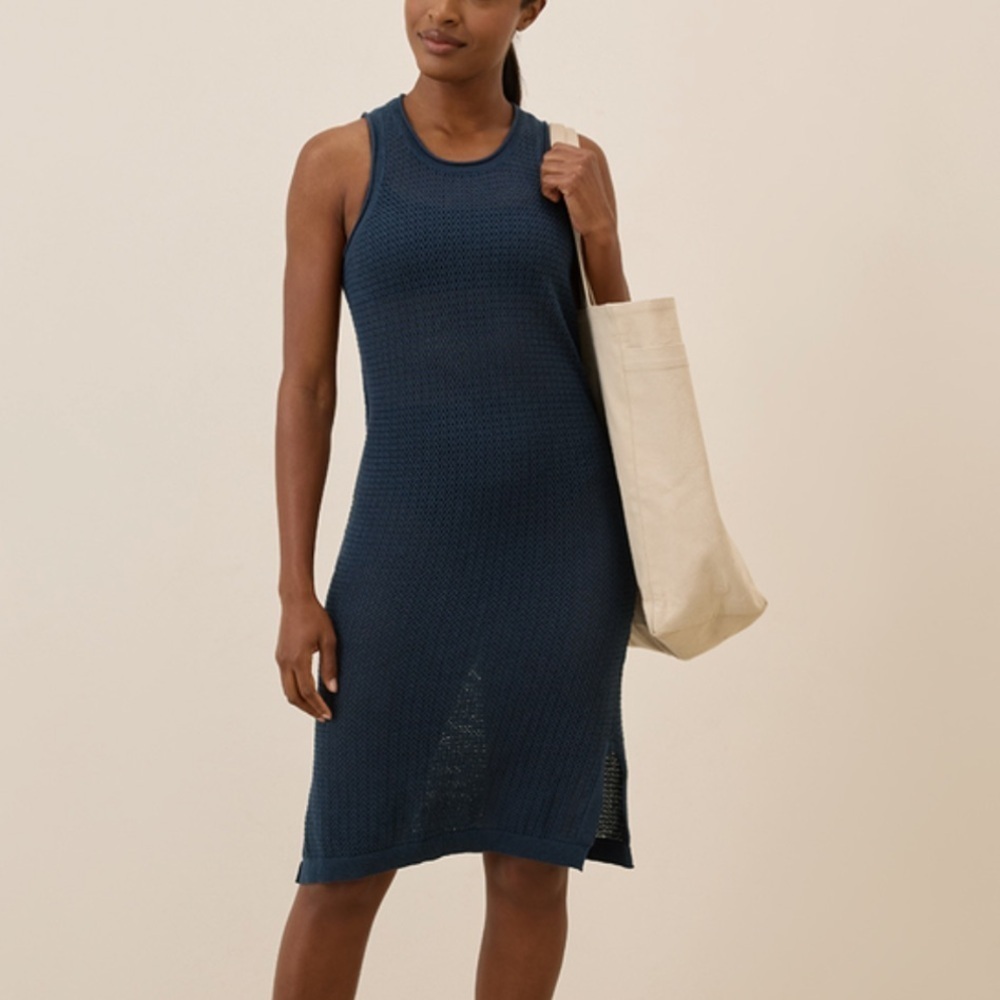 Navy Sleeveless Knit Dress